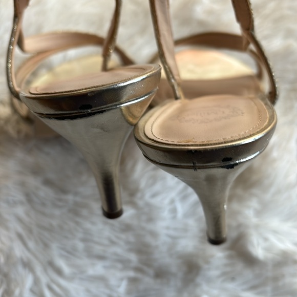 Women’s I. Miller Sz 10M platinum glitter embellished strap formal heel sandals - Picture 10 of 13